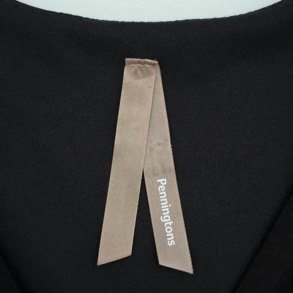 Penningtons Women's Plus Size Tiered Ruffle Mixed Media Dress Black White 4X - Picture 5 of 16